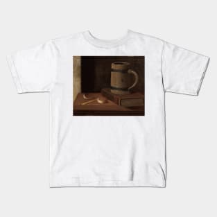 Mug, Book, Biscuits and Match by John Frederick Peto Kids T-Shirt